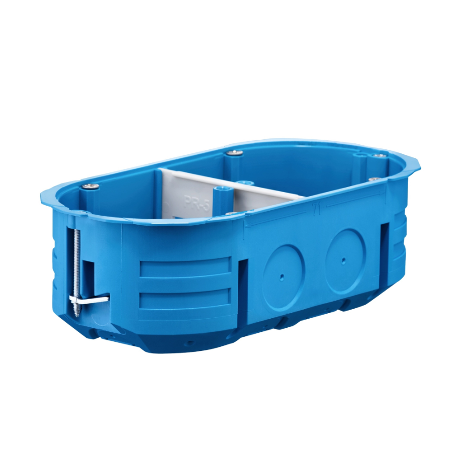 Puszka podtynkowa podwójna 60mm regips niebieska P2x60K 32322203