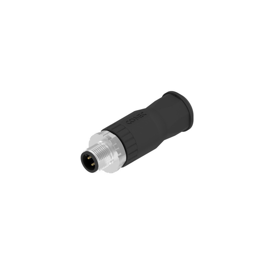 Wtyk męski okrągły M12 4PIN kod A CONEC SAL-12-RSC4-S-150 43-00100