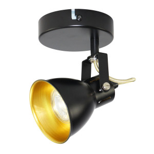 Reflektor natynkowy regulowany czarno - złoty 1xGU10 max. 10W FALCO 1XGU10 B/G ORO33031