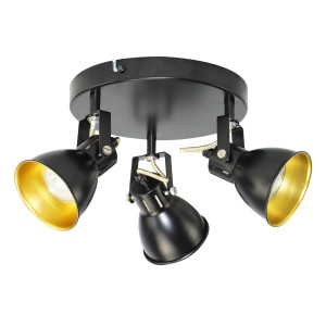 Reflektor natynkowy regulowany czarno - złoty 3xGU10 max.10W FALCO 3XGU10 B/G ORO33033