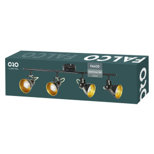 Reflektor natynkowy regulowany czarno - złoty 4xGU10 max.10W FALCO 4XGU10 B/G ORO33034