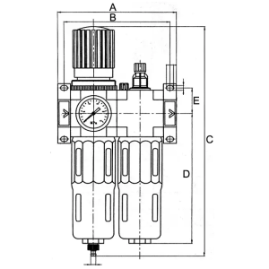 Blok przygotowania powietrza G 3/4 GW do 16 bar, regulacja 1,5-12 bar, 20 um, Flowmatik, Midi DC401A-06