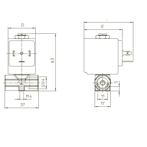 Zawór elektromagnetyczny membranowy ODE 2/2 NC 21TG2KR0V22