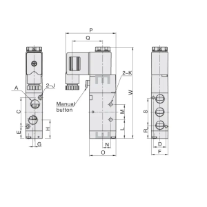 Elektrozawór pneumatyczny rozdzielający 3/2 G 1/8 NC monostabilny (sprężyna pneumatyczna) FME 32 18 ME NC