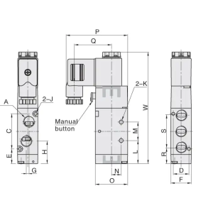 Elektrozawór pneumatyczny rozdzielający 5/2 G 1/4 bistabilny, Flowmatik FME 52 14 EE