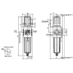 Filtroreduktor G 1/2 GW do 10 bar, regulacja 1,5-9 bar, 5 mikronów FMFR 12