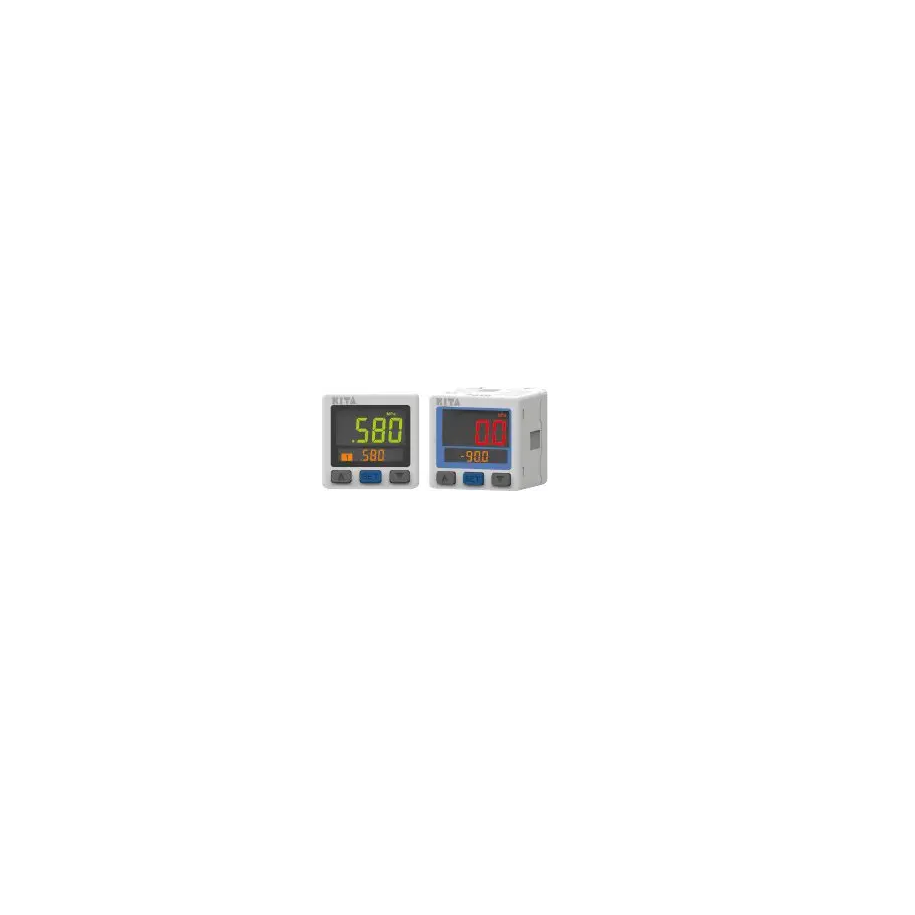 Manometr elektroniczny cyfrowy -1/0 bar, G 1/8 GZ - M5 GW, 2xPNP/4-20 mA aksjalny, kabel 2m KP43V-031-F3