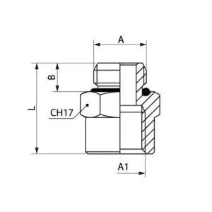 Redukcja nyplowa z G1/4z na G1/2w o-ring 2055 1/4-1/2