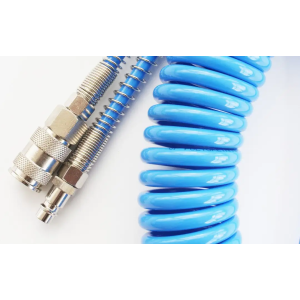 Wąż spiralny pneumatyczny 8x5 mm z szybkozłączami DN7,2 długość 10 m 8X5-10-KPL