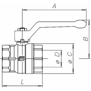 Zawór kulowy ECONO G 1 GW - G 1 GZ PN25, mosiądz niklowany, PTFE 335.06-EF
