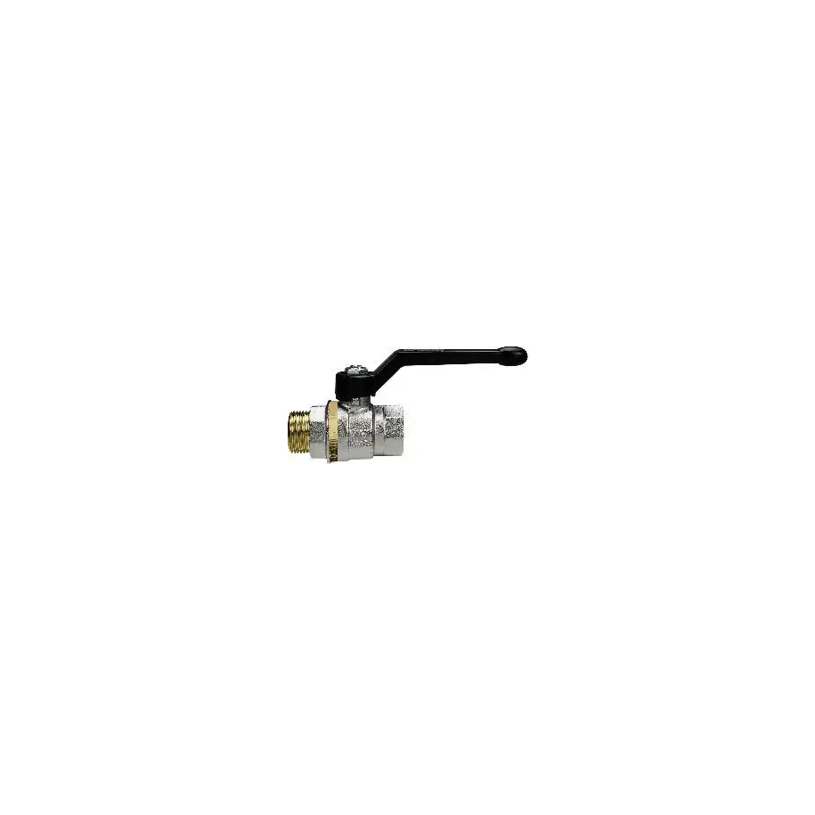 Zawór kulowy ECONO G 1 GW - G 1 GZ PN25, mosiądz niklowany, PTFE 335.06-EF