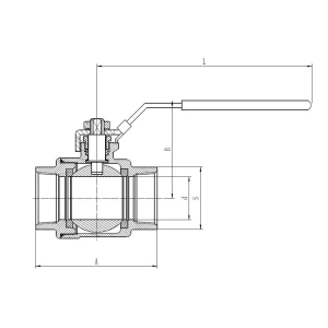 Zawór kulowy gwintowany Flowmatik R 3/4 GW PN63, 2-elementowy z blokadą, stal nierdzewna 316, PTFE FMZK2 34