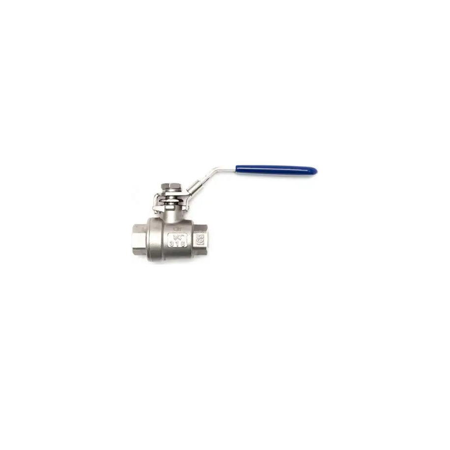 Zawór kulowy gwintowany Flowmatik R 1/2 GW PN63, 2-elementowy z blokadą, stal nierdzewna 316, PTFE FMZK2 12