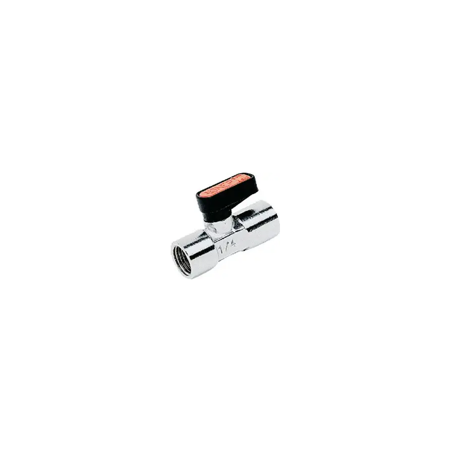 Zawór kulowy Ghilux mini R 3/8 GW/GW, PN20, gwintowany, mosiądz niklowany, PTFE /NBR 6300 3/8-3/8