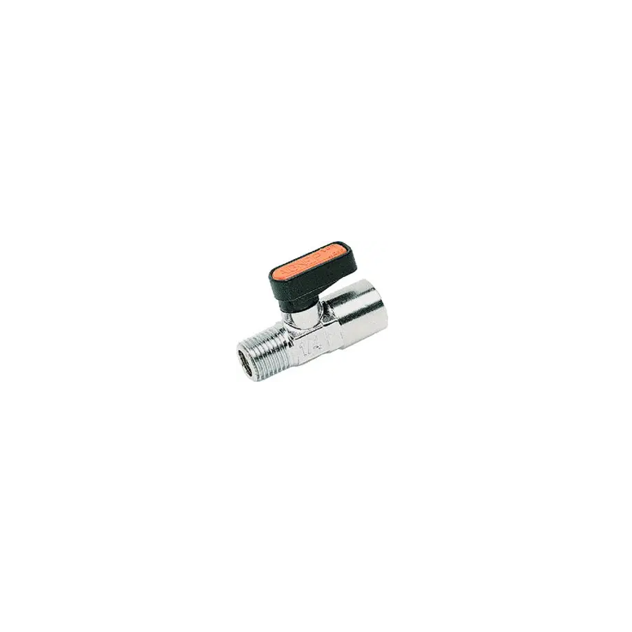 Zawór kulowy Ghilux mini R 1/4 GZ - R 1/4 GW, PN20, gwintowany, mosiądz niklowany, PTFE/NBR 6310 1/4-1/4