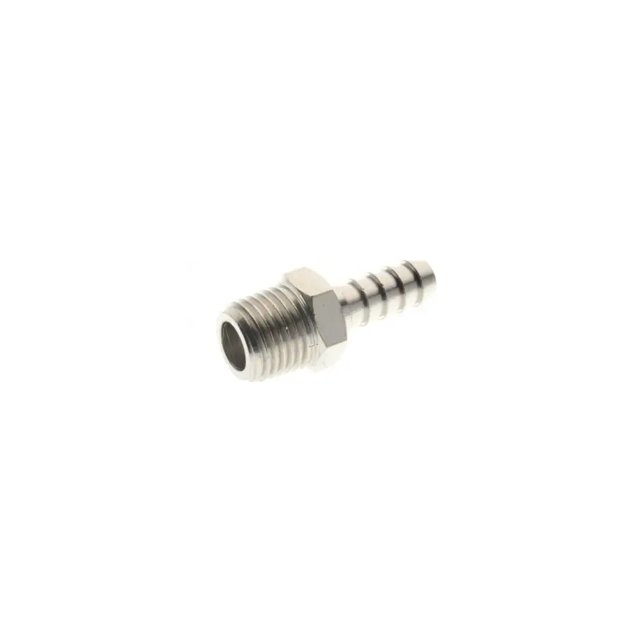 Króciec gwintowany choinka do węża fi 25 mm R 3/4 GZ, mosiądz niklowany, gwint stożkowy 3040 25-3/4