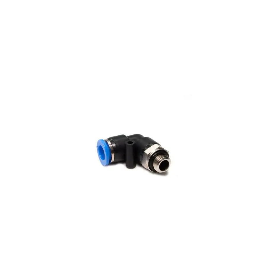 Złączka pneumatyczna wtykowa kątowa do węża fi 4 mm, G 1/8 GZ, tworzywo sztuczne 125.018-4