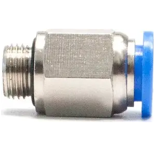 Złączka pneumatyczna wtykowa prosta do węża fi 8 mm, G 1/2 GZ, mosiądz niklowany 122.012-8