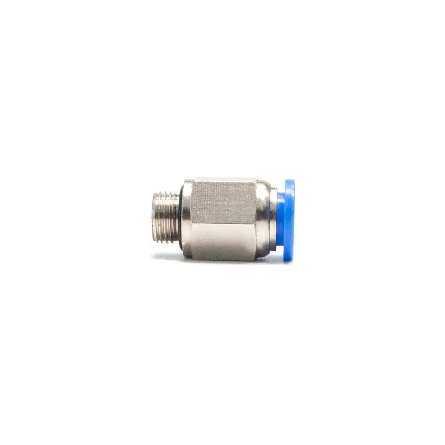 Złączka pneumatyczna wtykowa prosta do węża fi 8 mm, G 1/2 GZ, mosiądz niklowany 122.012-8