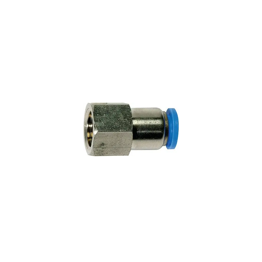 Złączka pneumatyczna wtykowa prosta do węża fi 12 mm, G 1/4 GW, mosiądz niklowany 124.014-12