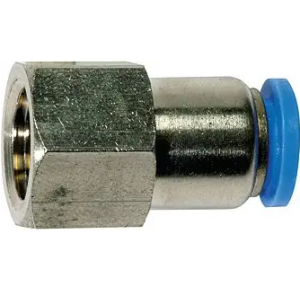 Złączka pneumatyczna wtykowa prosta do węża fi 12 mm, G 3/8 GW, mosiądz niklowany 124.038-12