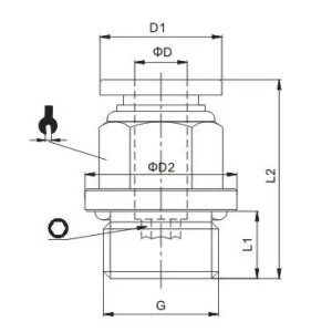 Złączka wtykowa prosta do węża fi 4 mm, M5 GZ 122.005-4