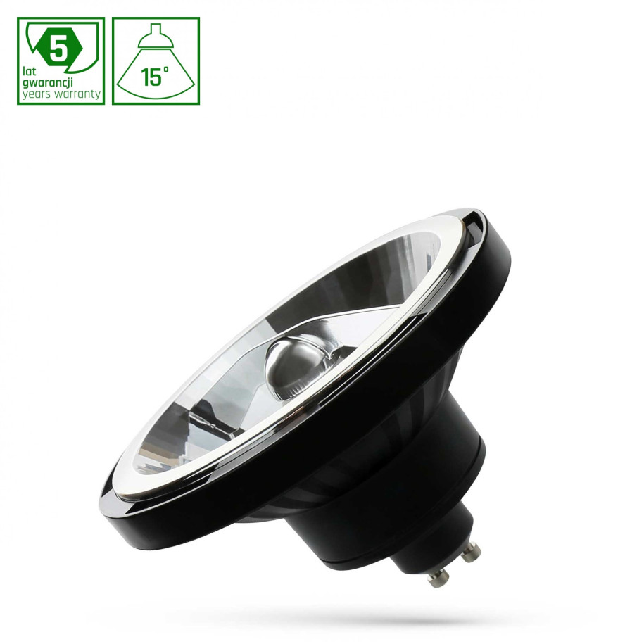 LED AR111 GU10 230V 12W COB 15st 4000K czarny Spectrum WOJ+14571