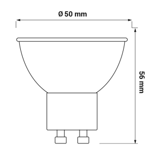 Lampa LED 6,5W GU10 520lm LED 4000K ORO-GU10-TOTO-BLACK-6,5W-DW