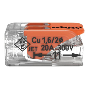Szybkozłączka 2x0,2-4mm2 transparentna / pomarańczowa 221-412
