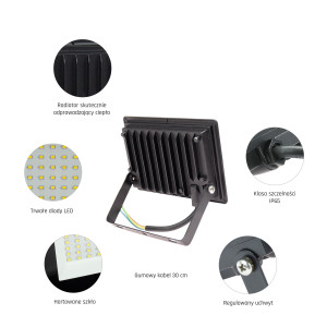 Naświetlacz NOCTIS LUX 3 20W IP65 3000K 1950lm czarny SLI029049WW_PW