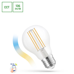 LED GLS 5W COG 230V CCT+DIM 560lm Clear Wi-Fi SMART WOJ+14418