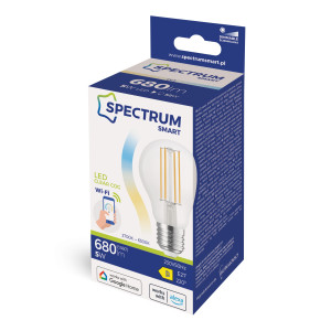 LED GLS 5W COG 230V CCT+DIM 560lm Clear Wi-Fi SMART WOJ+14418