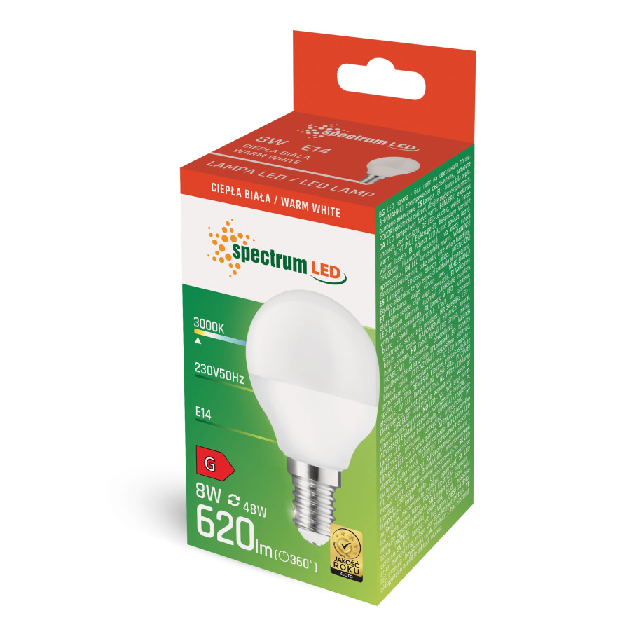 LED KULKA E-14 230V 8W 3000K 710lm WOJ+14215