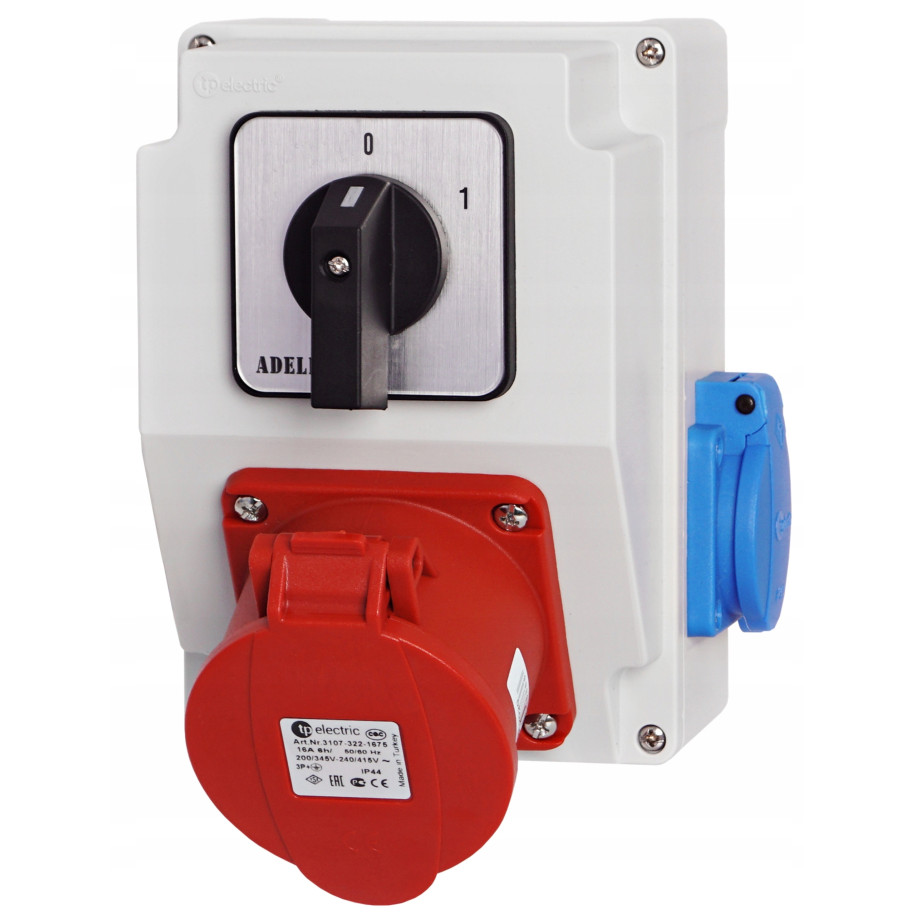 Rozdzielnica z wyłącznikiem 0-1 16A 4P + 230V RSJ01164-1