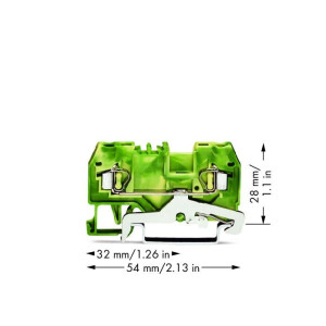 Złączka szynowa ochronna 2,5mm2 żółto-zielona 280-907