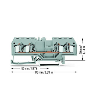 Złączka szynowa 4-przewodowa 4mm2 szara 281-652