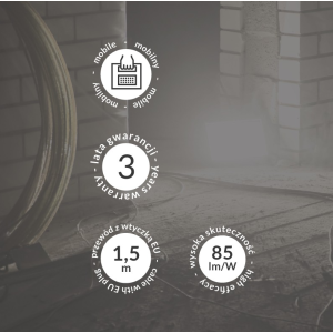 Naświetlacz LED 30W z żółtym uchwytem i stojakiem 2400Lm 6500K ORO16075  ORO-DIODO-MOBILE-30W-G-CW