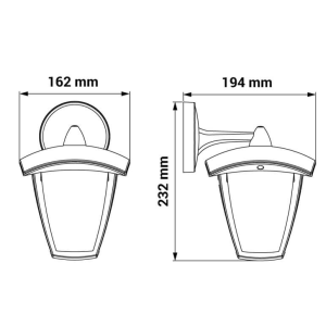 Lampa ścienna WENA 1xE27  max. 10W LED IP54  ORO10033