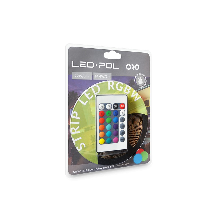 Taśma LED RGB+W 5mb LED RGB+W z zasilaczem i sterownikiem ORO09062