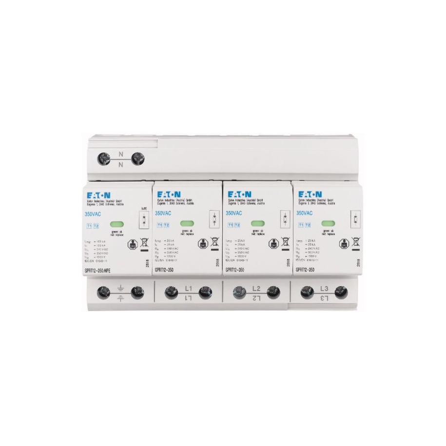 Ogranicznik przepięć B+C Typ 1+2 3P+N 25kA 240V SPRT12-350/3+NPE-AX 195236