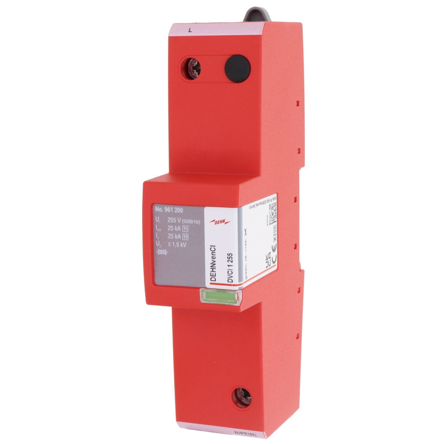Ogranicznik przepięć B Typ 1 1P 25kA 1,5kV ( z wbudowanym bezpiecznikiem) DEHNvenCI 255 961200