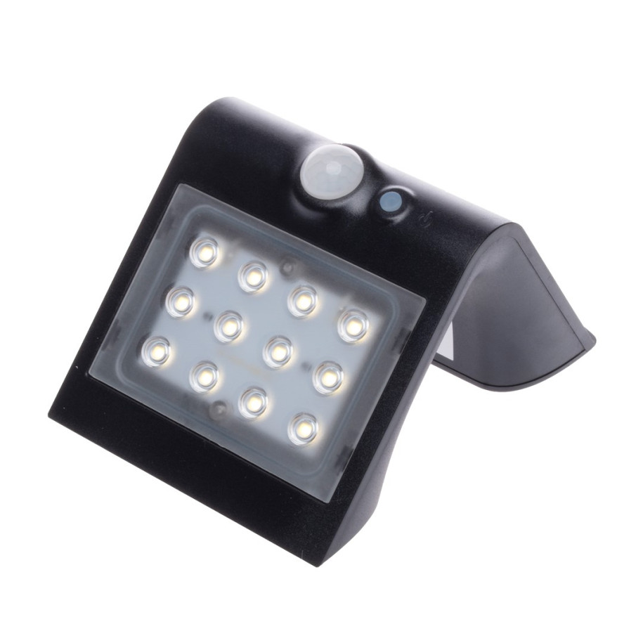 Lampa solarna LED 1,5 W z czujnikiem ruchu i zmierzchowym czarna EKO3867