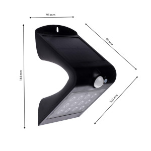 Lampa solarna LED 1,5 W z czujnikiem ruchu i zmierzchowym czarna EKO3867