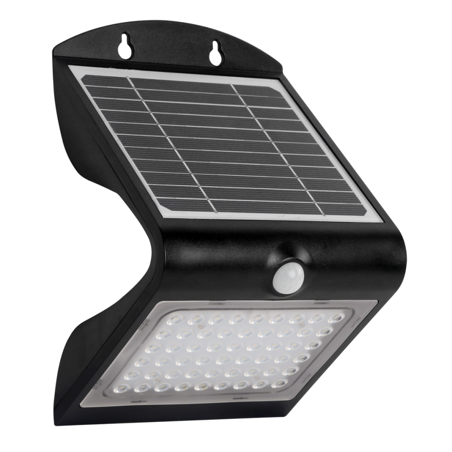 Lampa solarna LED 3,2W z czujnikiem ruchu i zmierzchowym czarna EKO3874