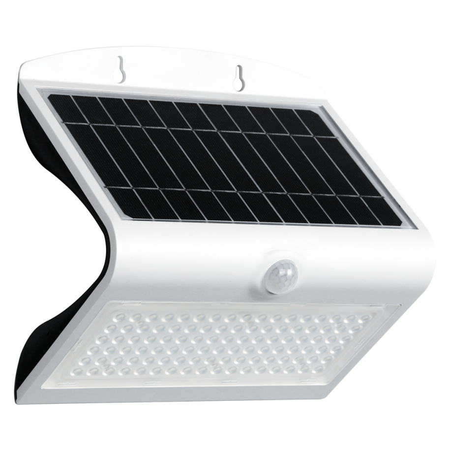 Lampa solarna LED 6,8 W biała z czujnikiem ruchu i zmierzchu, światło z przodu i tyłu z dwoma funkcjami pracy.   EKO3997