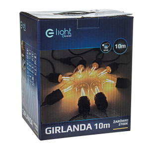 Girlanda z 10mb z żarówką filamentową 10X1,5W EKO6925