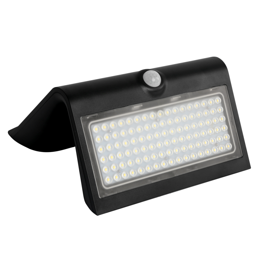 Lampa solarna LED 6,8 W czarna z czujnikiem ruchu i zmierzchu, światło z przodu i tyłu z dwoma funkcjami pracy EKO3881