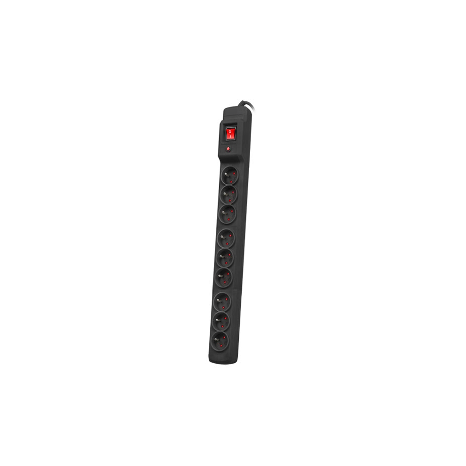 Listwa przeciwprzepięciowa 9 gniazd z/u 230V 5mb czarna M9/50/CZ