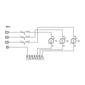 Modułowy miernik napięcia 3F (80-500VAC) SPMV3