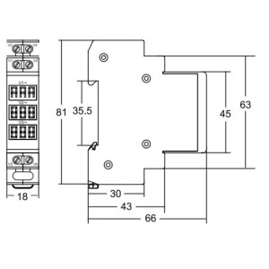 Wskaźnik napięcia cyfrowy 3F 80-500V PSMV/3